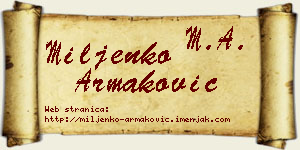 Miljenko Armaković vizit kartica